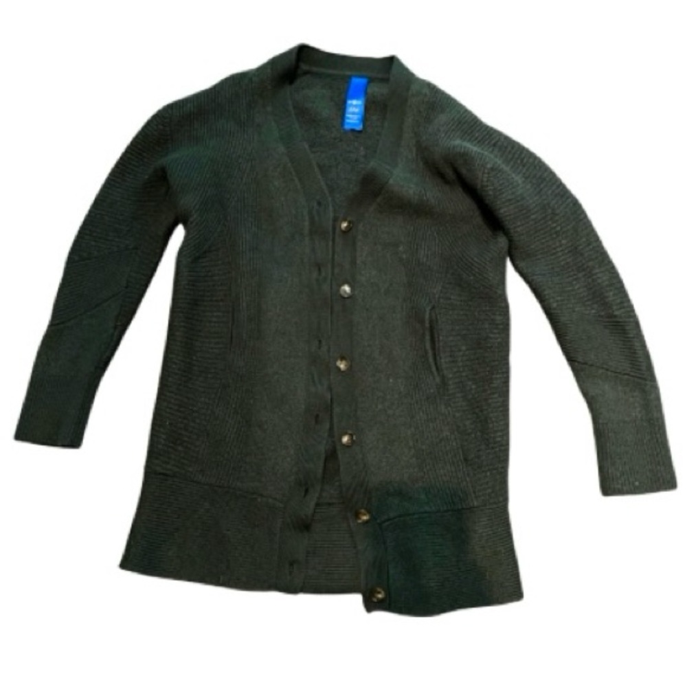 Kit and Ace Merino Wool Classic Green Cardigan Sweater